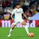 MADRID, SPAIN - MAY 14: Jesus Vallejo of Real Madrid controls the ball during the LaLiga match between Real Madrid CF and RCD Mallorca at Estadio Santiago Bernabeu on May 14, 2025 in Madrid, Spain. (Photo by Angel Martinez/Getty Images)