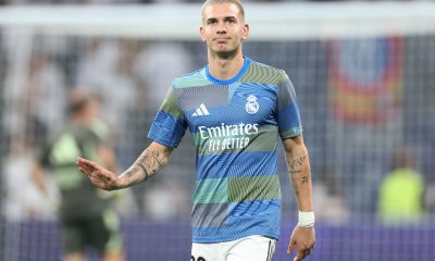MADRID, SPAIN - AUGUST 19: Franco Mastantuono of Real Madrid looks on prior to the LaLiga EA Sports match between Real Madrid CF and CA Osasuna at Estadio Santiago Bernabeu on August 19, 2025 in Madrid, Spain. (Photo by Florencia Tan Jun/Getty Images)