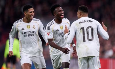 Kylian Mbappe, Jude Bellingham, and Vinicius of Real Madrid
