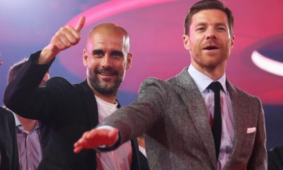 Pep Guardiola (L) and Xabi Alonso