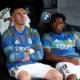 Franco Mastantuono of Real Madrid sits with Endrick