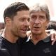 Manuel Pellegrini manager of Real Betis and Xabi Alonso, ex-manager of Real Madrid,
