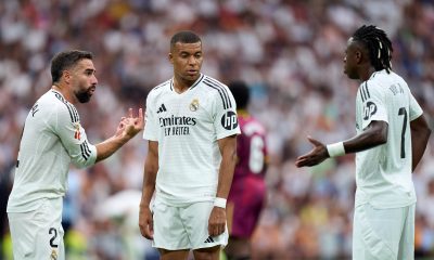 Dani Carvajal, Kylian Mbappe, and Vinicius of Real Madrid