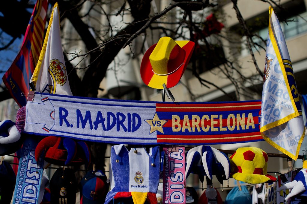 Real Madrid and Barcelona scarves