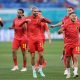 Yannick Carrasco and Eden Hazard of Belgium