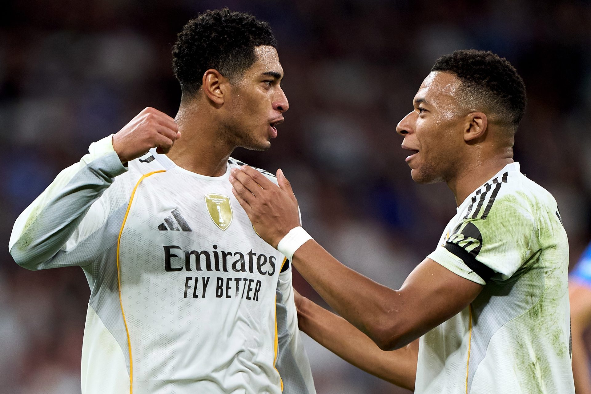 Jude Bellingham and Kylian Mbappe of Real Madrid