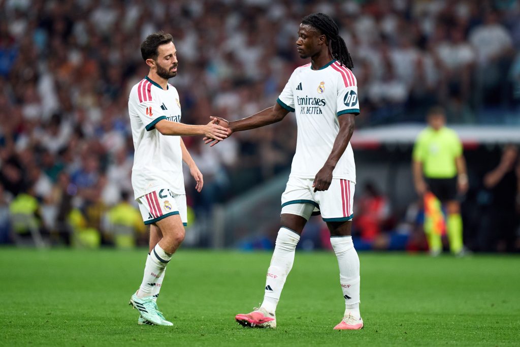 Bernardo Silva and Eduardo Camavinga of Real Madrid